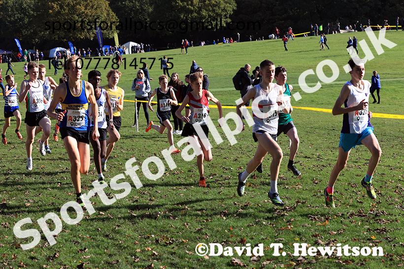 Boys under-15s, 2024 Northern Cross Country Relays, Graves Park, Sheffield.   Photo: David T. Hewitson/Sports for All Pics